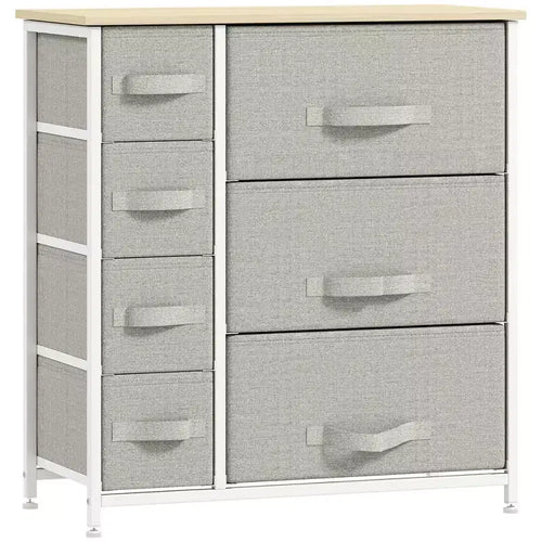 7-Drawer Dresser Storage Tower Cabinet Organizer Unit, Easy Pull Fabric Bins with Metal Frame for Bedroom, Closets