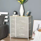 Cassettiera a 7 cassetti, unità organizer a torre, contenitori in tessuto facili da estrarre con struttura in metallo per camera da letto, armadi