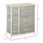 Cassettiera a 7 cassetti, unità organizer a torre, contenitori in tessuto facili da estrarre con struttura in metallo per camera da letto, armadi