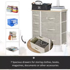 Cassettiera a 7 cassetti, unità organizer a torre, contenitori in tessuto facili da estrarre con struttura in metallo per camera da letto, armadi