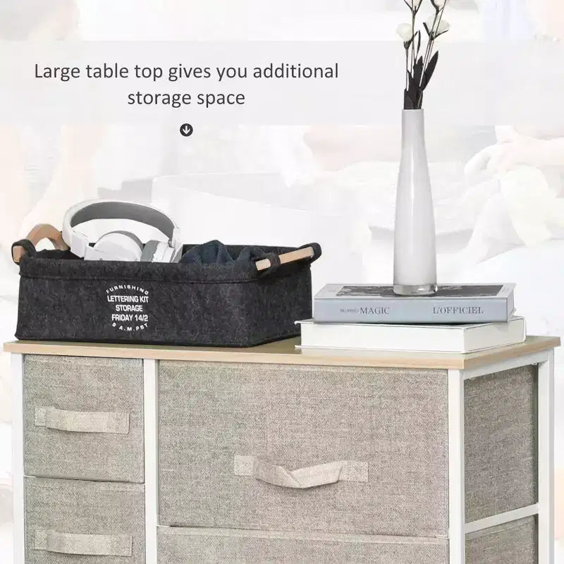 Cassettiera a 7 cassetti, unità organizer a torre, contenitori in tessuto facili da estrarre con struttura in metallo per camera da letto, armadi