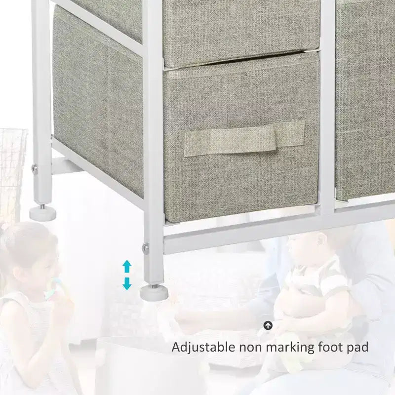Cassettiera a 7 cassetti, unità organizer a torre, contenitori in tessuto facili da estrarre con struttura in metallo per camera da letto, armadi
