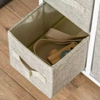Cassettiera a 7 cassetti, unità organizer a torre, contenitori in tessuto facili da estrarre con struttura in metallo per camera da letto, armadi