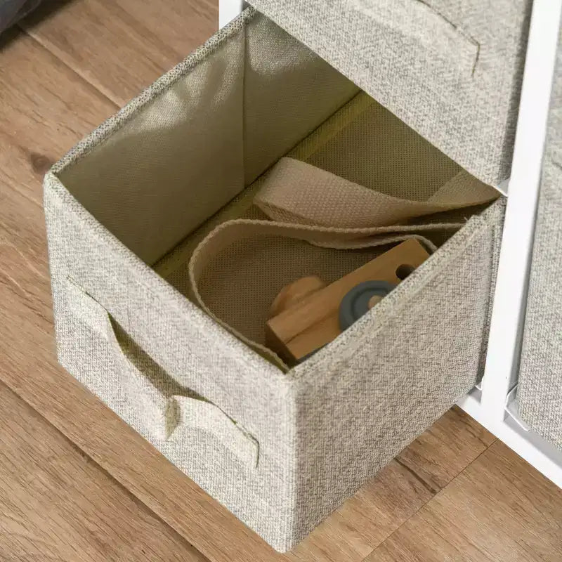 Cassettiera a 7 cassetti, unità organizer a torre, contenitori in tessuto facili da estrarre con struttura in metallo per camera da letto, armadi