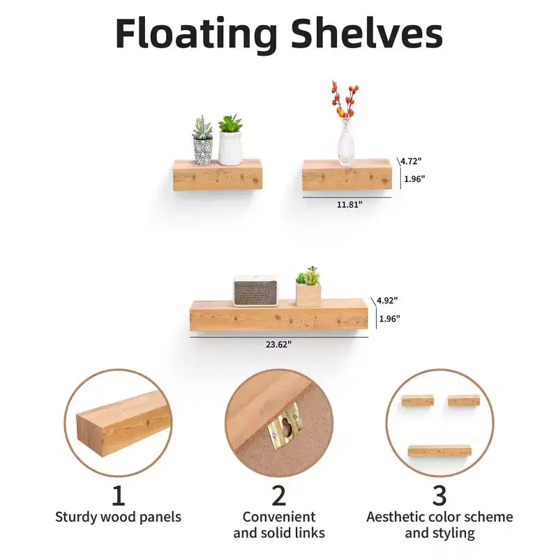 Mensola flottante in acero 23.6 C con staffe invisibili, da parete, perfetta per decorare bagno/camera da letto/cucina o come espositore per libri/piante, facile da installare.
