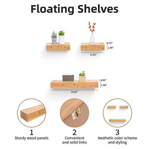 Mensola flottante in acero 23.6 C con staffe invisibili, da parete, perfetta per decorare bagno/camera da letto/cucina o come espositore per libri/piante, facile da installare.