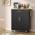 Isola Cucina in Legno Celebalcony, Carrello Isola Cucina con un Armadietto Doppio, Cassetto e Portasalviette. Carrello Contenitore con Ruote per Cucina, Soggiorno