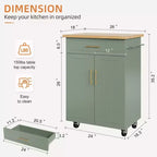 Isola Cucina in Legno Celebalcony, Carrello Isola Cucina con un Armadietto Doppio, Cassetto e Portasalviette. Carrello Contenitore con Ruote per Cucina, Soggiorno
