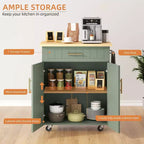 Isola Cucina in Legno Celebalcony, Carrello Isola Cucina con un Armadietto Doppio, Cassetto e Portasalviette. Carrello Contenitore con Ruote per Cucina, Soggiorno