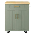 Isola Cucina in Legno Celebalcony, Carrello Isola Cucina con un Armadietto Doppio, Cassetto e Portasalviette. Carrello Contenitore con Ruote per Cucina, Soggiorno