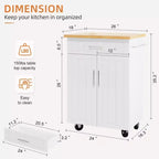 Isola Cucina in Legno Celebalcony, Carrello Isola Cucina con un Armadietto Doppio, Cassetto e Portasalviette. Carrello Contenitore con Ruote per Cucina, Soggiorno