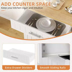 Isola Cucina in Legno Celebalcony, Carrello Isola Cucina con un Armadietto Doppio, Cassetto e Portasalviette. Carrello Contenitore con Ruote per Cucina, Soggiorno