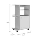 TUYOHW Isola Cucina con Ruote da 15 Pollici, Carrello da Cucina con 1 Armadietto e 2 Ripiani Aperti