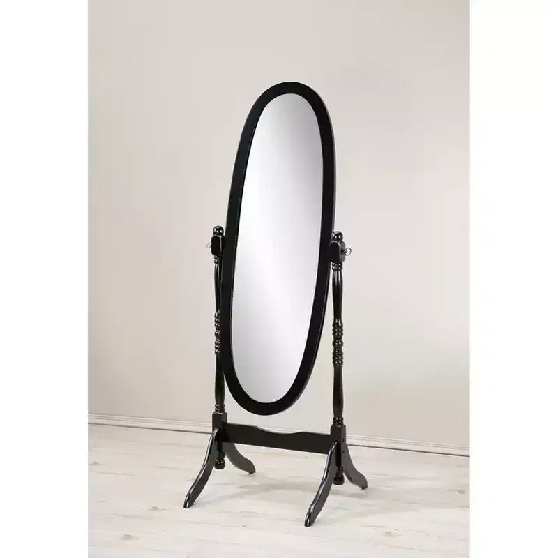 TUYOHW Anna Style Decorative Full Length Mirror for Bedroom,Dressing Room,Traditional Standing Full Cheval Mirror with Wood Frame,Black