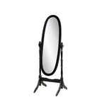 TUYOHW Anna Specchio decorativo a figura intera per camera da letto, spogliatoio, tradizionale specchio a piantana intero con cornice in legno, nero