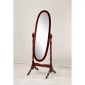 TUYOHW Anna Style Decorative Full Length Mirror for Bedroom,Dressing Room,Traditional Standing Full Cheval Mirror with Wood Frame,Cherry