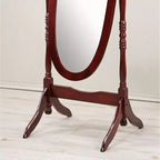TUYOHW Anna Specchio decorativo a figura intera per camera da letto, spogliatoio, tradizionale specchio a piantana con cornice in legno, ciliegio