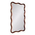 Kate and Laurel Talma Scalloped Rectangle Wall Mirror, Walnut Brown, 24x36