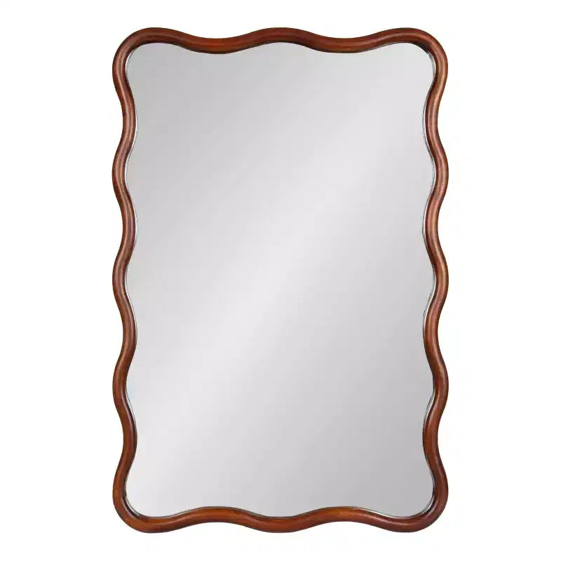 Specchio da parete rettangolare smerlato Kate e Laurel Talma, Noce Marrone, 24x36