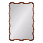 Specchio da parete rettangolare smerlato Kate e Laurel Talma, Noce Marrone, 24x36
