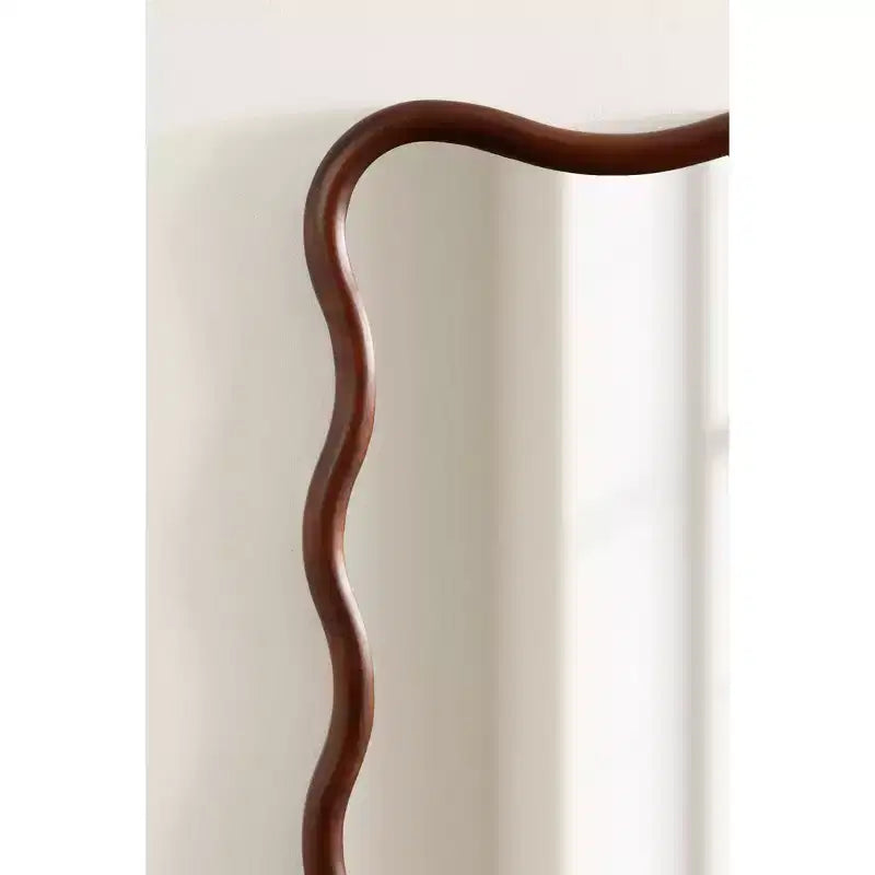 Specchio da parete rettangolare smerlato Kate e Laurel Talma, Noce Marrone, 24x36