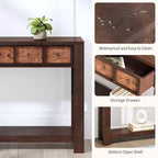 Tavolo consolle da 137 cm, tavolo d'ingresso in legno con 2 cassetti e ripiano aperto, tavolo da divano dietro il divano, tavolo da ingresso in stile rustico