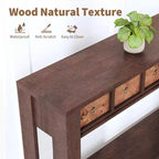 Tavolo consolle da 137 cm, tavolo d'ingresso in legno con 2 cassetti e ripiano aperto, tavolo da divano dietro il divano, tavolo da ingresso in stile rustico