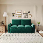 MAYEERTY 70.9 Pull Out Sofa Bed, 3 Seat Convertible Sleeper Sofa with 2-in-1 Pillow and Blanket Set Green