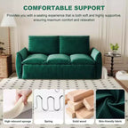 MAYEERTY 70.9 Divano Letto Estraibile, 3 Posti Convertibile con Set Cuscino e Coperta 2-in-1 Verde