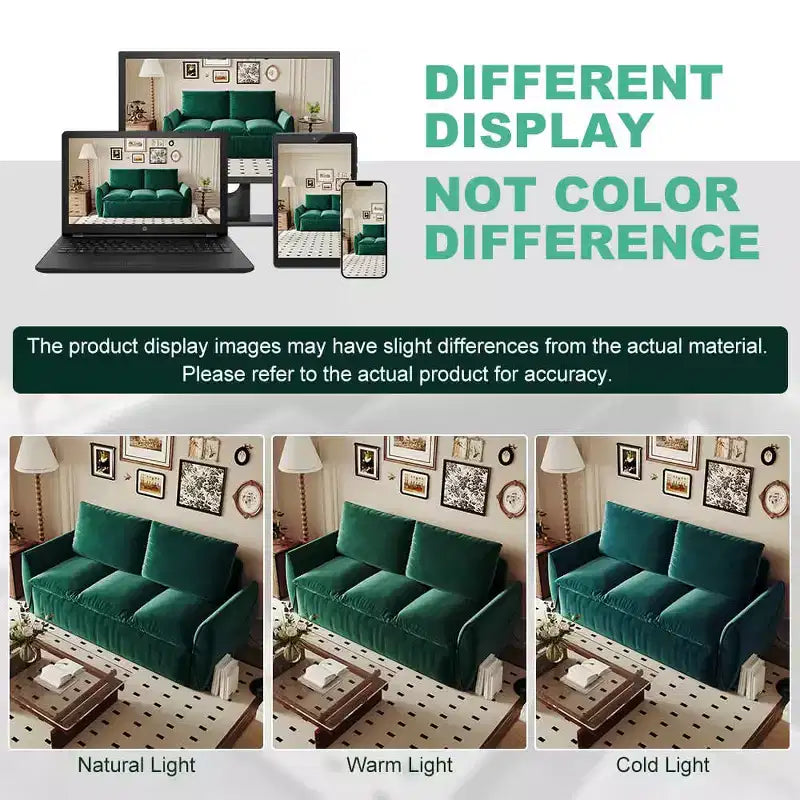 MAYEERTY 70.9 Divano Letto Estraibile, 3 Posti Convertibile con Set Cuscino e Coperta 2-in-1 Verde