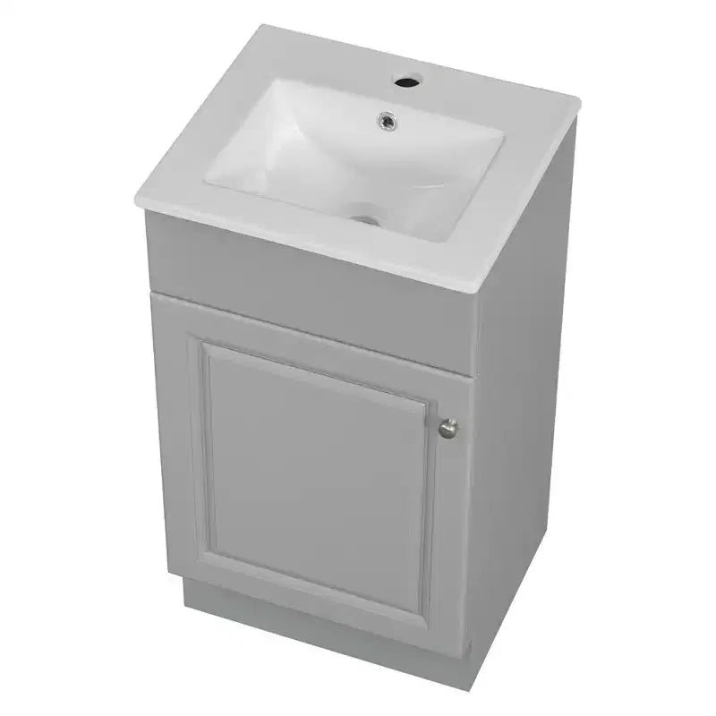 Mobile lavabo da bagno piccolo da 18 pollici, mobiletto da bagno con anta e ripiano regolabile, mobiletto lavabo singolo
