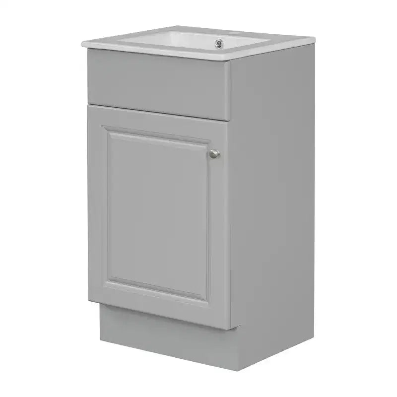 Mobile lavabo da bagno piccolo da 18 pollici, mobiletto da bagno con anta e ripiano regolabile, mobiletto lavabo singolo