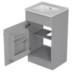 Mobile lavabo da bagno piccolo da 18 pollici, mobiletto da bagno con anta e ripiano regolabile, mobiletto lavabo singolo