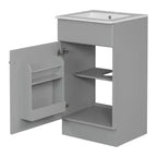 Mobile lavabo da bagno piccolo da 18 pollici, mobiletto da bagno con anta e ripiano regolabile, mobiletto lavabo singolo