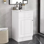 Mobile lavabo da bagno piccolo da 18 pollici, mobiletto da bagno con anta e ripiano regolabile, mobiletto lavabo singolo