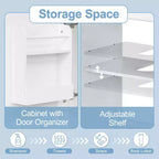 Mobile lavabo da bagno piccolo da 18 pollici, mobiletto da bagno con anta e ripiano regolabile, mobiletto lavabo singolo