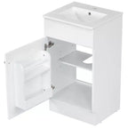 Mobile lavabo da bagno piccolo da 18 pollici, mobiletto da bagno con anta e ripiano regolabile, mobiletto lavabo singolo