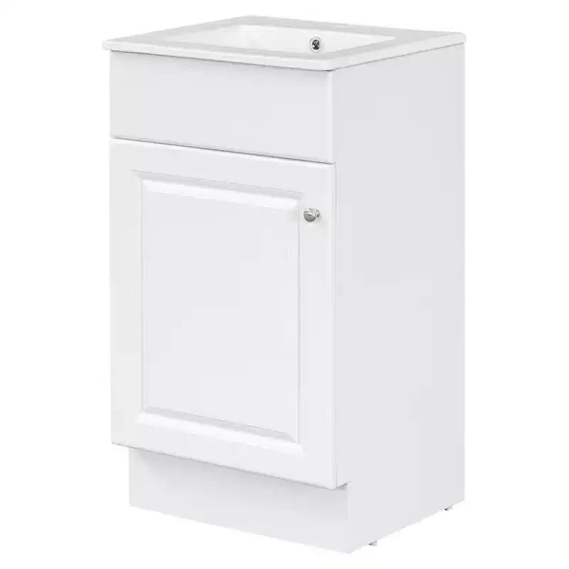 Mobile lavabo da bagno piccolo da 18 pollici, mobiletto da bagno con anta e ripiano regolabile, mobiletto lavabo singolo