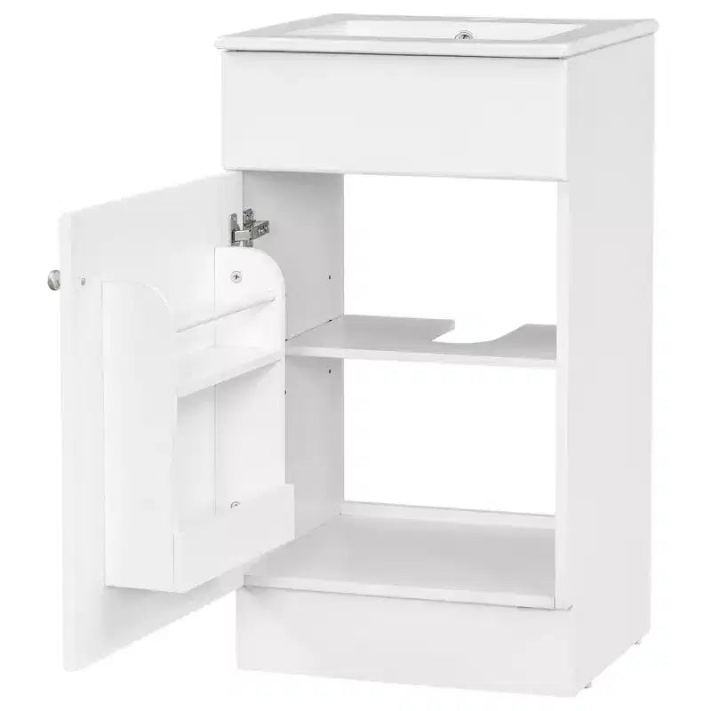 Mobile lavabo da bagno piccolo da 18 pollici, mobiletto da bagno con anta e ripiano regolabile, mobiletto lavabo singolo