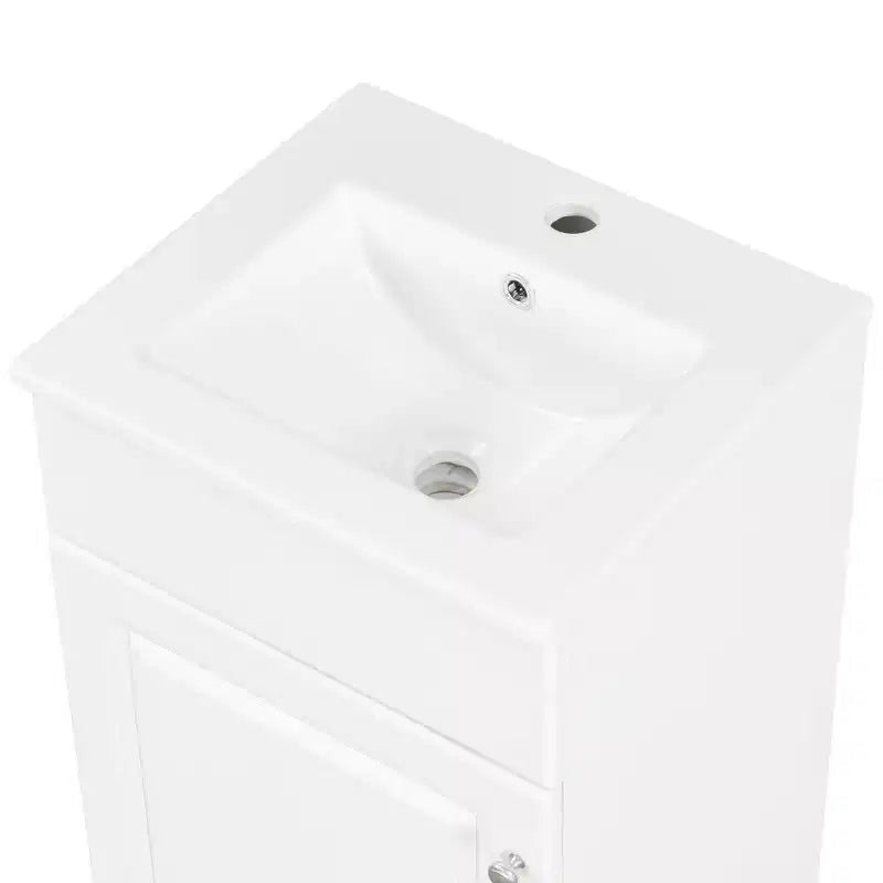 Mobile lavabo da bagno piccolo da 18 pollici, mobiletto da bagno con anta e ripiano regolabile, mobiletto lavabo singolo