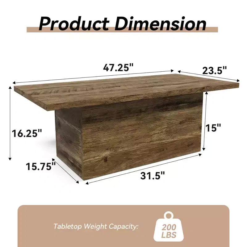 Tavolino da Caffè Dyonery, Tavolini da Salotto Moderni in Legno Ingegnerizzato, Tavolino da Accento in Legno Rustico Stile Fattoria per Soggiorno e Ufficio