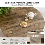 Tavolino da Caffè Dyonery, Tavolini da Salotto Moderni in Legno Ingegnerizzato, Tavolino da Accento in Legno Rustico Stile Fattoria per Soggiorno e Ufficio