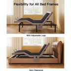 Base letto regolabile, letto matrimoniale massaggiante king size, modalità zero gap e zero gravità, letto elettrico con inclinazione testa e piedi, dotato di 4 porte USB