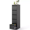 VIYET 64H 5-Drawer Black Metal Vertical File Cabinet with Lock, Steel Filing Cabinet for Home Office, Fits A4/Legal/Letter