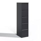 VIYET 64H Cassettiera verticale a 5 cassetti in metallo nero con serratura, classificatore in acciaio per ufficio domestico, adatto per formato A4/legale/lettera
