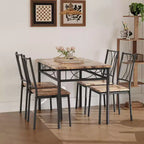 Set da pranzo per 4 persone, set di 5 pezzi tavolo e sedie da cucina, set tavolo da cucina rettangolare per piccoli spazi, appartamento, monolocale
