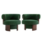 Poltrona a botte girevole imbottita scultorea curva Christopher Knight Home Scrolla