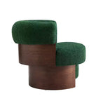 Poltrona a botte girevole imbottita scultorea curva Christopher Knight Home Scrolla