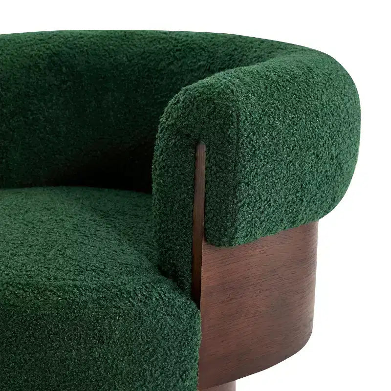 Poltrona a botte girevole imbottita scultorea curva Christopher Knight Home Scrolla