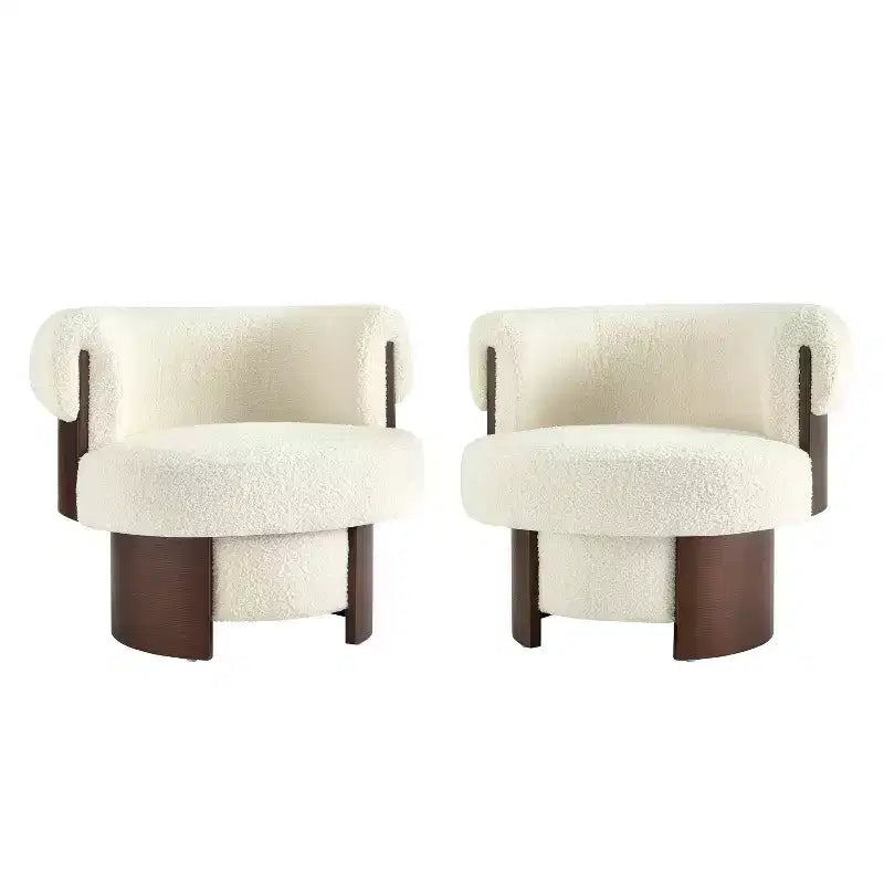 Poltrona a botte girevole imbottita scultorea curva Christopher Knight Home Scrolla